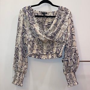Snake skin aqua top